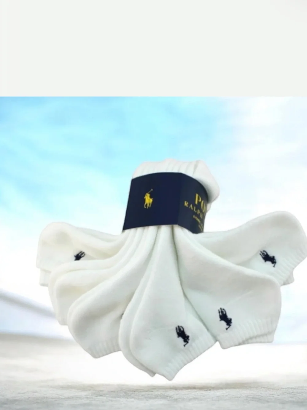 Polo by Ralph Lauren White Low-Cut Athletic No-Show Socks - 6 Pack